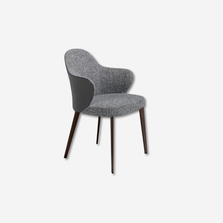 Dark grey fabric and leatherette chair