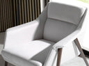 sillón tela blanco, vista 3