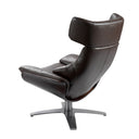 sillón giratorio reclinable piel marrón chocolate