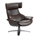 Sillón giratorio reclinable piel marrón chocolate