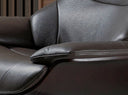 sillón giratorio reclinable piel marrón chocolate, vista 2