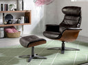sillón giratorio reclinable piel negro, vista 2