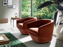 Sillón giratorio terciopelo melocotón