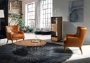 Bruine leren Chester fauteuil