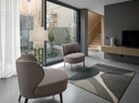sillón tela marrón, vista 2