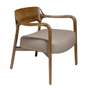 Fauteuil van essenhout en nertsenleer