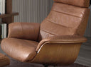 sillón giratorio reclinable piel camel