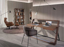 Sillón giratorio reclinable piel camel