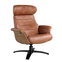 Sillón giratorio reclinable piel camel