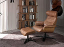 Sillón giratorio reclinable piel camel