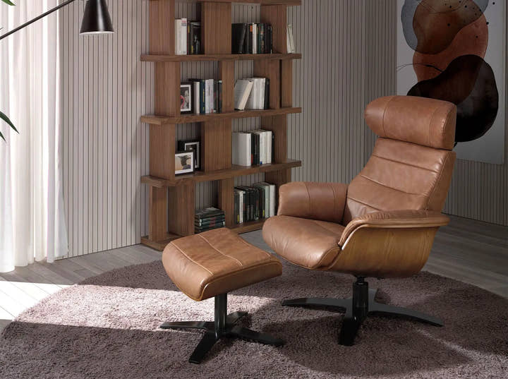 Ottoman piel marrón - Reposapiés y puffs - El Workshop - 