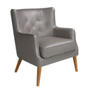 Donkergrijze leren Chester fauteuil