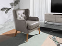 Donkergrijze leren Chester fauteuil