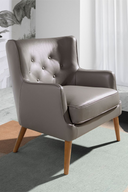 Donkergrijze leren Chester fauteuil