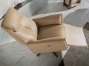 sillón relax giratorio piel arena, vista 3