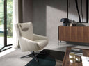 sillón giratorio piel gris taupe, vista 3
