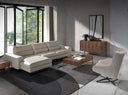 sillón giratorio piel gris taupe, vista 4