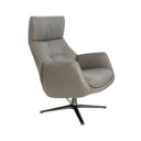 Sillón giratorio reclinable piel gris oscuro