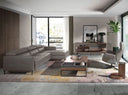 Sillón giratorio reclinable piel gris oscuro