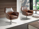 Sillón giratorio piel marrón