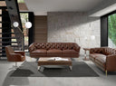 Sillón giratorio piel marrón