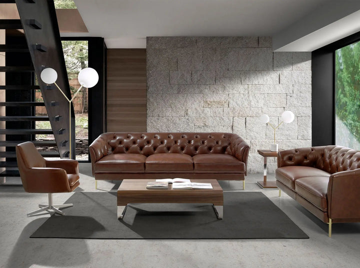 Sillón giratorio piel marrón - Sillón - El Workshop-