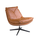 Sillón giratorio piel marrón