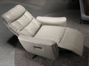 Sillón relax giratorio piel gris