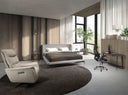 sillón relax giratorio piel gris, vista 3