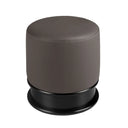 Dark grey faux leather pouf