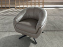 sillón giratorio piel gris, vista 2