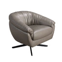 Sillón giratorio piel gris