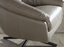 sillón giratorio piel gris