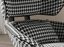 sillón giratorio tela blanca y negra