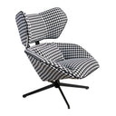 Sillón giratorio tela blanca y negra