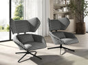 Sillón giratorio tela blanca y negra