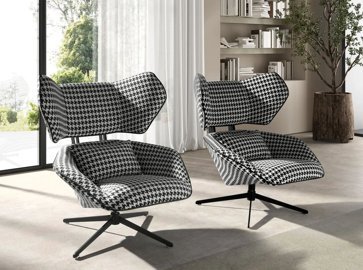 Sillón giratorio tela blanca y negra - Sillón - El Workshop-