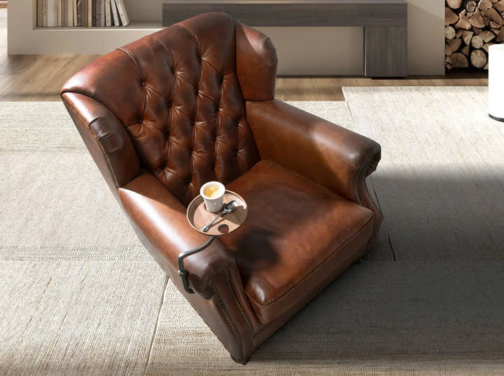 Sillón Chester piel marrón coñac - Sillón - El Workshop-