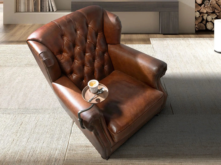 Sillón Chester piel marrón coñac - Sillón - El Workshop-