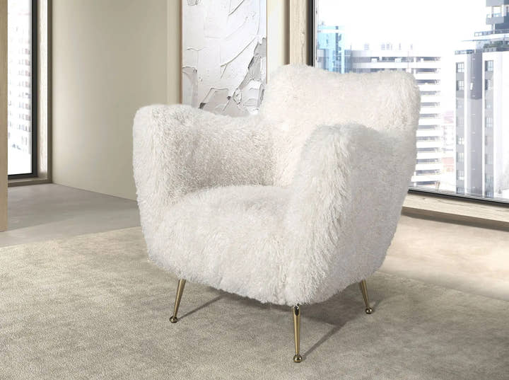 Sillón tela pelo largo blanco - Sillón - El Workshop - blanco