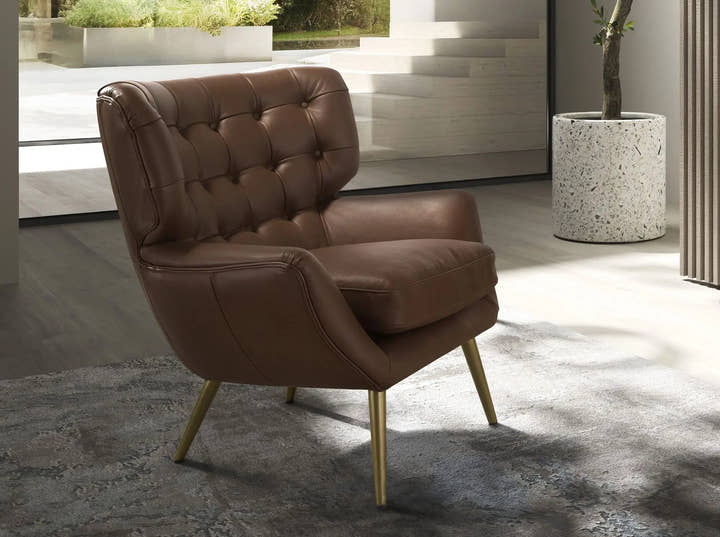 Sillón Chester piel marrón oscuro - Sillón - El Workshop-