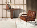Sillón piel marrón coñac