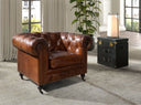 Sillón Chester piel marrón coñac