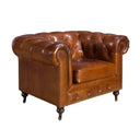 Sillón Chester piel marrón coñac