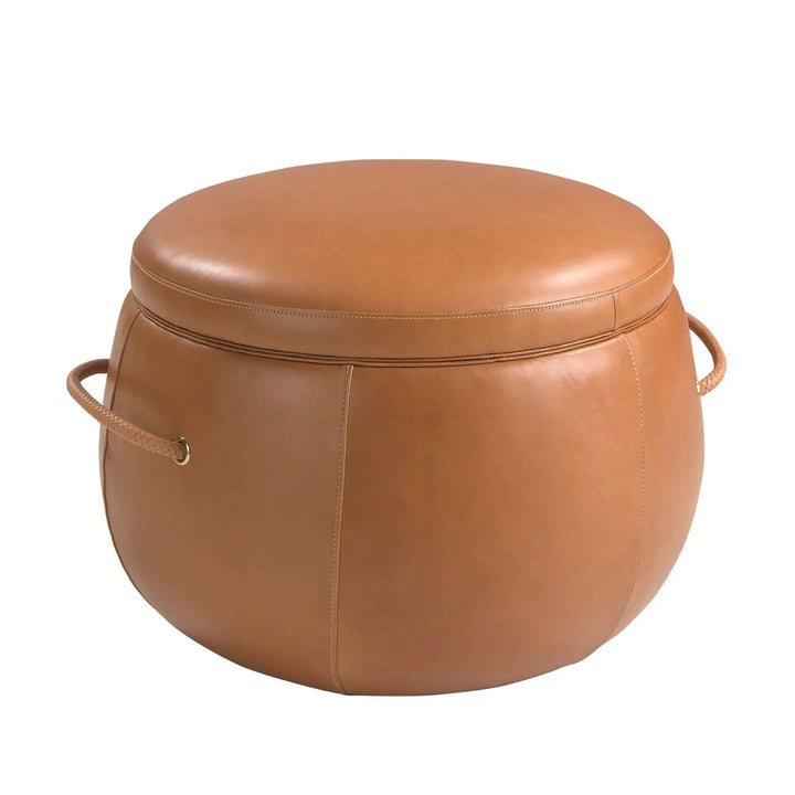 Camel leather puff