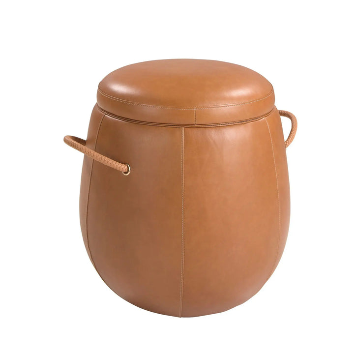 Camel leather puff