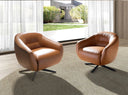 Sillón giratorio piel marrón