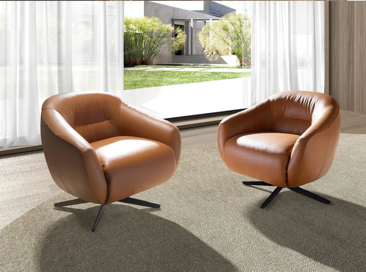 Sillón giratorio piel marrón - Sillón - El Workshop-