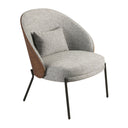 Sessel aus Stoff in Grau und Walnuss