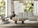 Sillón tela gris y nogal